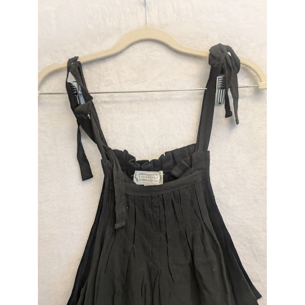 Loveriche Black Pleated Ruffle Shortall Romper Jumpsuit Women's Medium‎ NWT - Picture 2 of 8